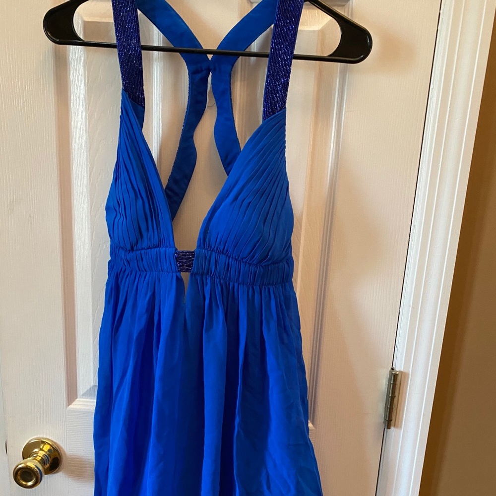 Beaded blue dress